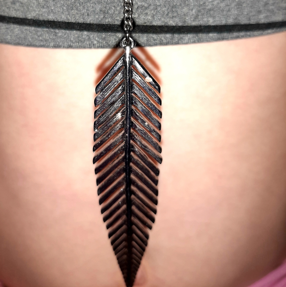 New feather necklace. ..silver